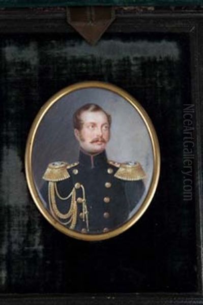 Portrait Von Zar Nikolaus I. Von Russland Oil Painting by Iwan Winberg