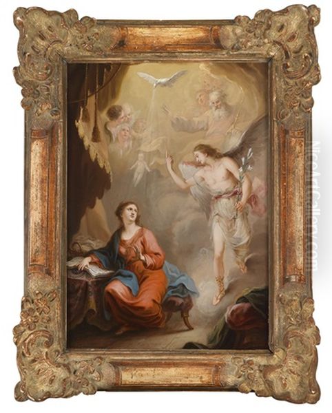 Maria Verkundigung Oil Painting by Christian (Johann C. Thomas) Winck