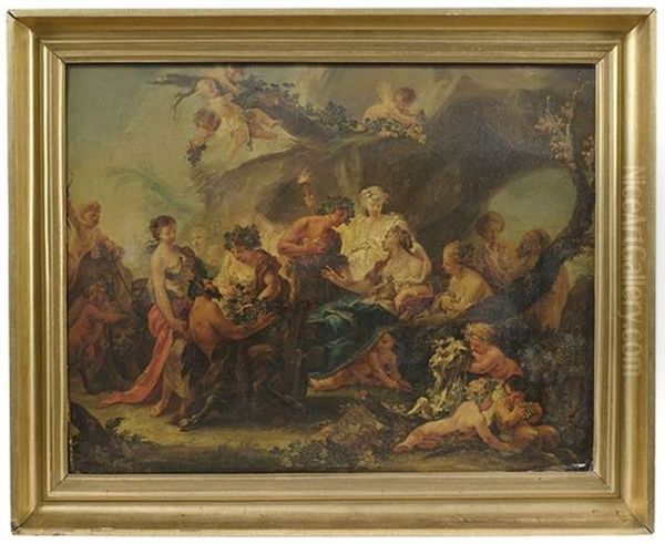 Allegorie Des Fruhlings (huldigung An Flora) (+ Allegorie Des Herbstes (bacchusfest); Pair) Oil Painting by Christian (Johann C. Thomas) Winck