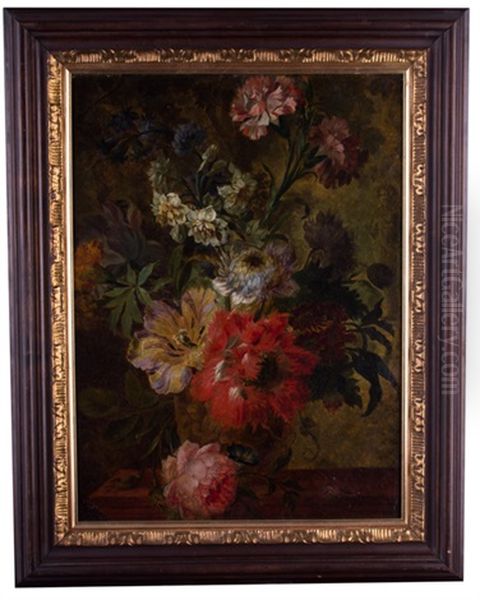 Blumenstillleben Mit Maikafer Oil Painting by Johann Amandus Winck