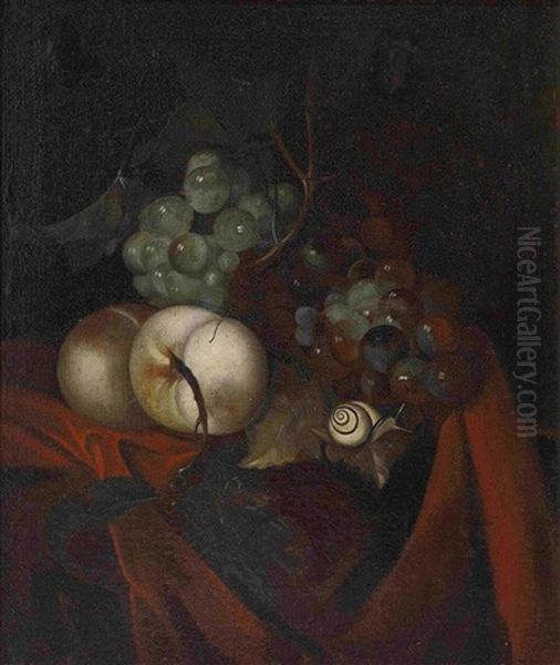 Fruchtestillleben Mit Schnecke Oil Painting by Johann Amandus Winck