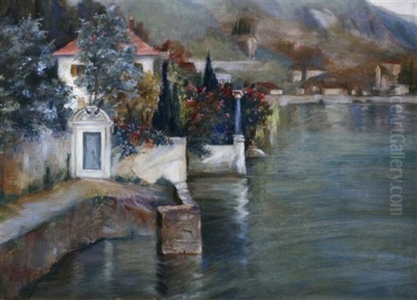 Villen In Varenna Am Comer See Oil Painting by Willibald Winck