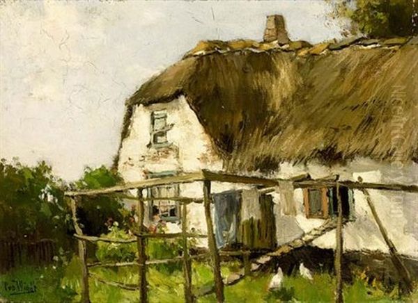 A Farmhouse In Summertime Oil Painting by Chris Van Der Windt