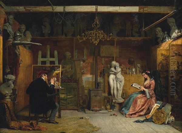 The Painter's Studio Oil Painting by James Digman Wingfield