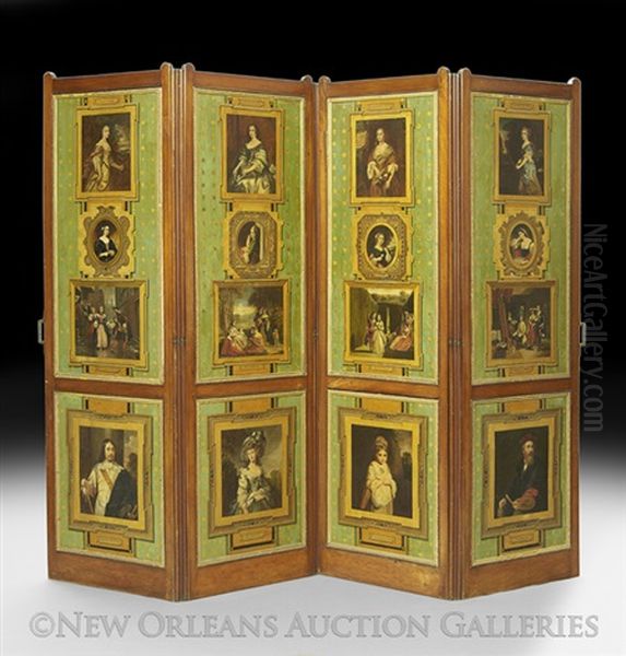 Eight Oil-on-canvas Panels Oil Painting by James Digman Wingfield