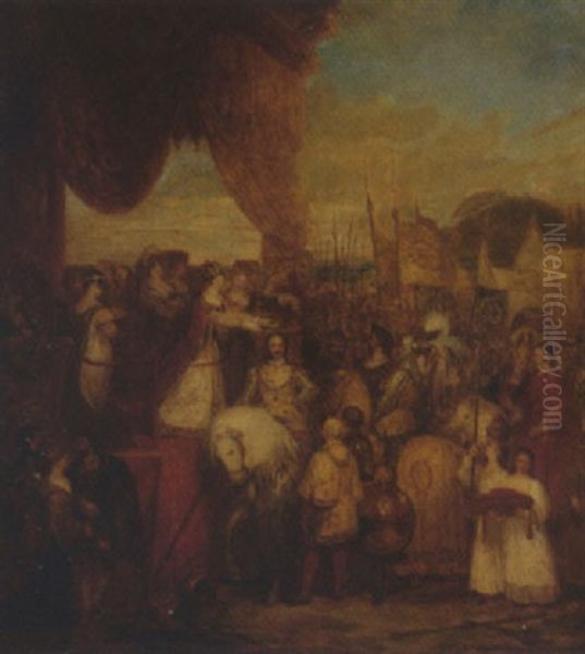 Crowning The Victor Oil Painting by James Digman Wingfield