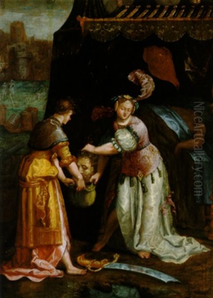 Judith Mit Dem Haupt Des Holofernes Oil Painting by Jeremias van Winghe