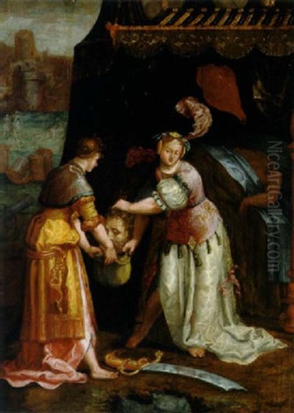 Judith Mit Dem Haupt Des Holofernes Oil Painting by Jeremias van Winghe