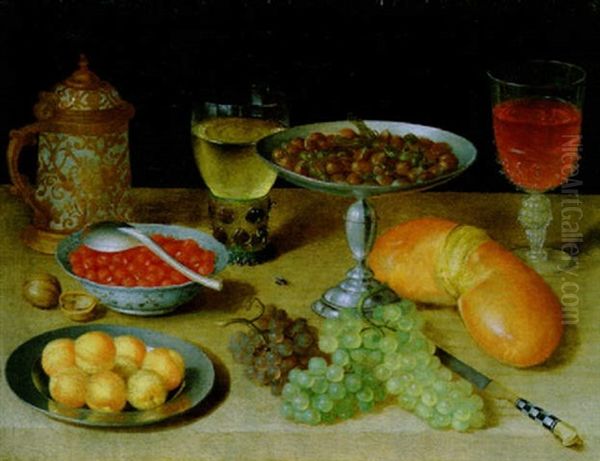 Fruhstucksstilleben Oil Painting by Jeremias van Winghe