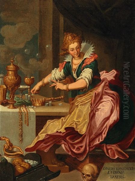 An Allegory Of Vanity Oil Painting by Joos van Winghe