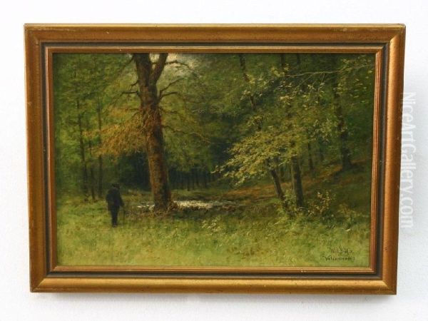 Waldeinsamkeit Oil Painting by Wilhelm Broker