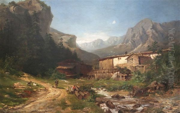 In Den Alpen Oil Painting by Olof Winkler