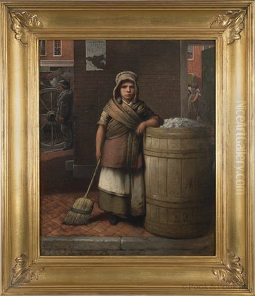 Street Urchin Oil Painting by William E. Winner