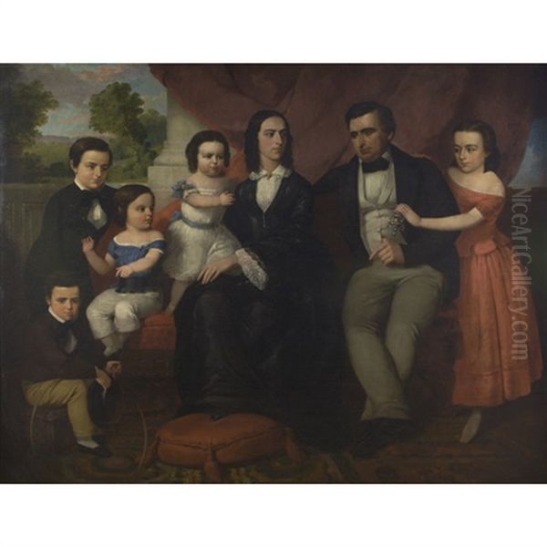 Portrait Of John Davis Jones And Family Of Philadelphia, Pennsylvania by William E. Winner