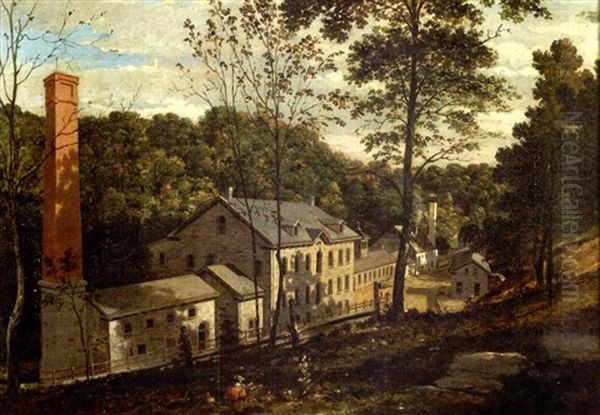 Magargee Paper Mill On The Wissahickon Oil Painting by William E. Winner