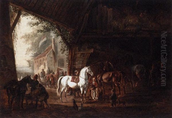 The Horse Market by Abraham Hendrik Winter