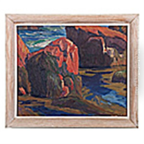 Coastal Scene Oil Painting by Charles Allen Winter