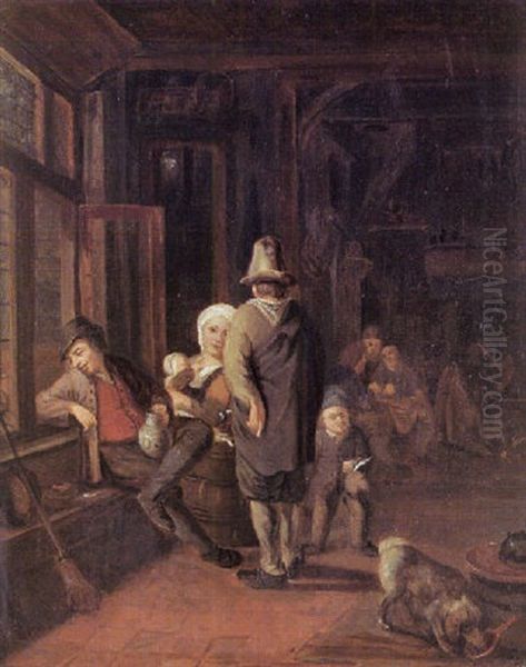 Dorfliches Interieur Mit Bauernfamilie Oil Painting by Gillis de Winter