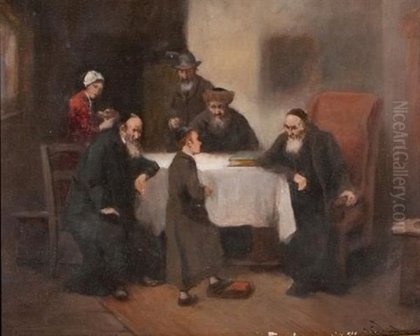 The Barmitzva Test Oil Painting by Hans Winter