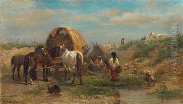 On The Steppes Oil Painting by Heinrich Winter