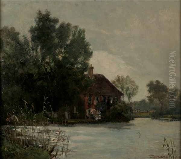 Maison Au Bord D'une Etendue D'eau Oil Painting by William Tatton Winter