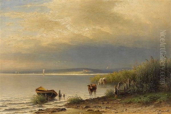 Insel Mainau Im Bodensee Oil Painting by Friedrich Wilhelm von Winterfeldt