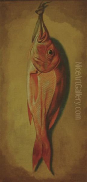 Nature Morte - Redfish Oil Painting by Louis Adolph Winterhalder