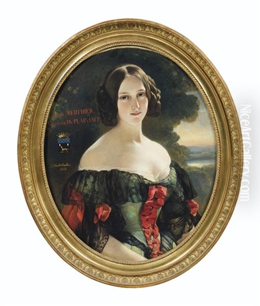 Portrait D'anna Berthier, Comtesse De Plaisance Oil Painting by Franz Xaver Winterhalter