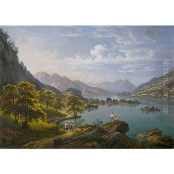 Brienzersee Mit Iseltwald Oil Painting by Anton Winterlin