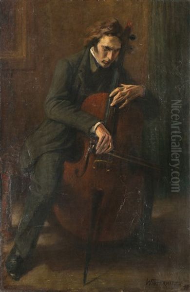 Der Cellist Oil Painting by Richard Winternitz