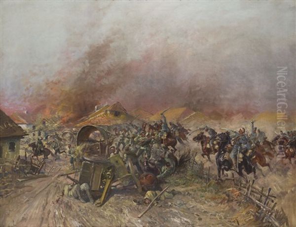 Rokitna Battle Oil Painting by Leonard Winterowski