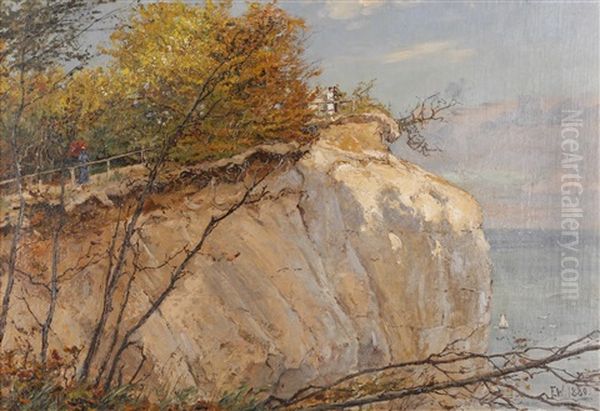 Vor Der Insel Klint Kopenhagen Oil Painting by Frederik Julius August Winther