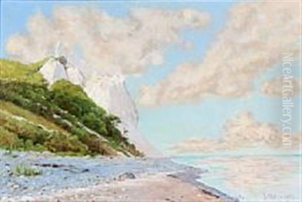 Summer Day At The Cliffs Of Mon Oil Painting by Frederik Julius August Winther