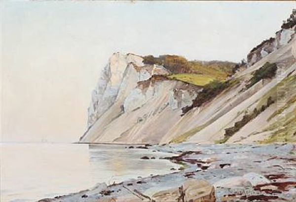 View From Stevns Klint, Denmark Oil Painting by Frederik Julius August Winther