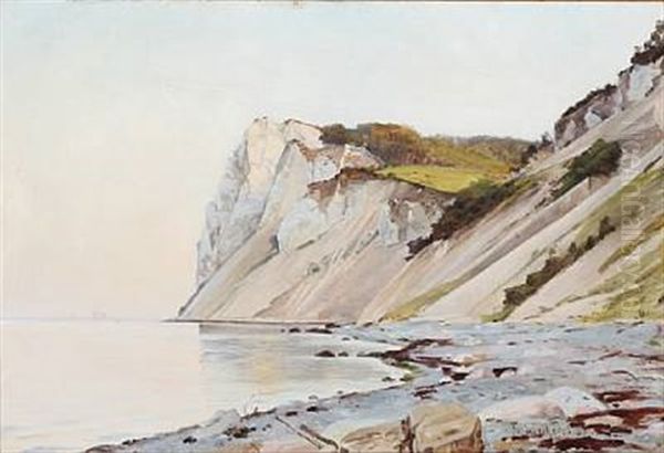 View From Stevns Klint, Denmark Oil Painting by Frederik Julius August Winther