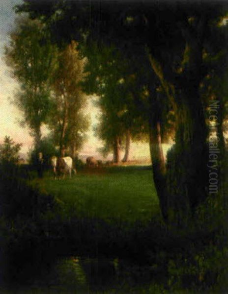 Sommarlandskap Oil Painting by Guillaume (Wilhelm) Wintz