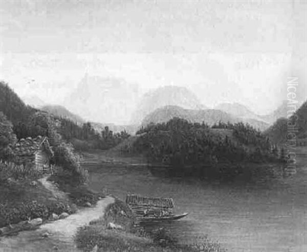 Motiv Aus Dem Salzkammergut Oil Painting by Franz Wipplinger