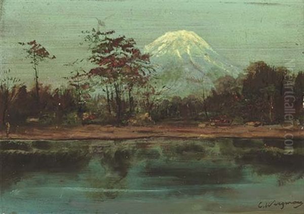 Mount Fuji, Japan Oil Painting by Charles Wirgman Jr.