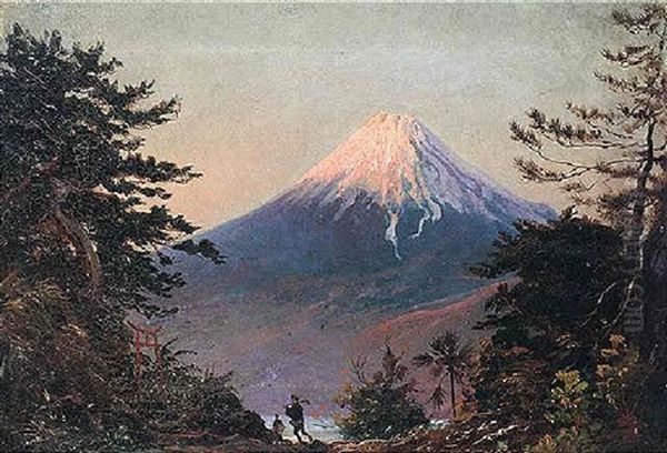 Mount Fuji, Japan Oil Painting by Charles Wirgman Sr.