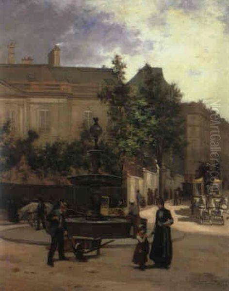 Place Saint Georges Oil Painting by Henri Prosper Wirth