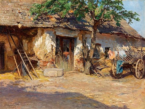 A Forge Near Bisamberg Oil Painting by Olga Wisinger-Florian