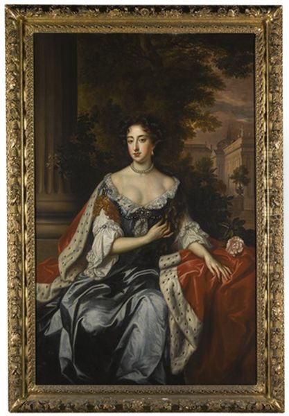 Portrait Of Queen Mary Ii Oil Painting by Willem Wissing