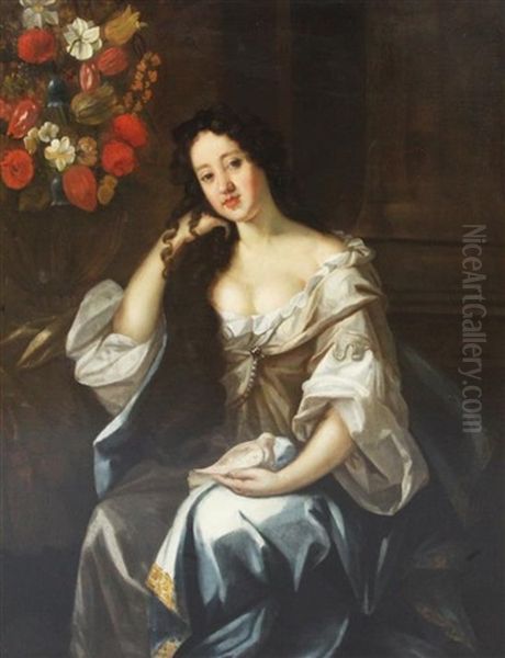 Portrait Of A Lady Thought To Be Lucy Walter Oil Painting by Willem Wissing