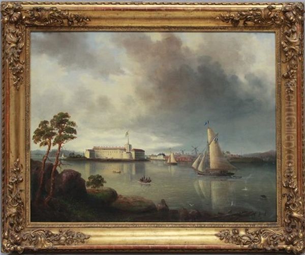 Blick Auf Die Vaxholm-festung In Den Scharengarten Von Stockholm Oil Painting by Alfred Wistroem