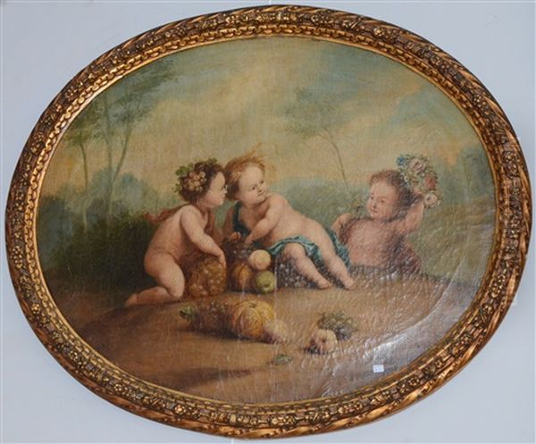 Nature Morte Aux Putti Oil Painting by Jacob de Wit