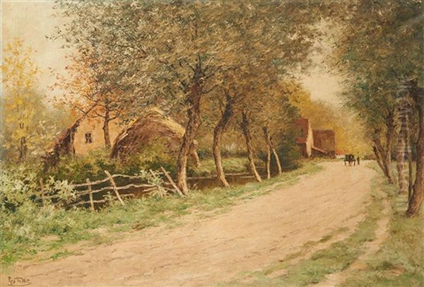 Chemin A Lint En Brabant Oil Painting by Prosper Joseph Pierre de Wit