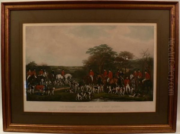 Sir Richard Sutton And The Quorn Hounds Oil Painting by Frederick Bromley