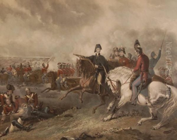 Wellington At Waterloo Oil Painting by Frederick Bromley