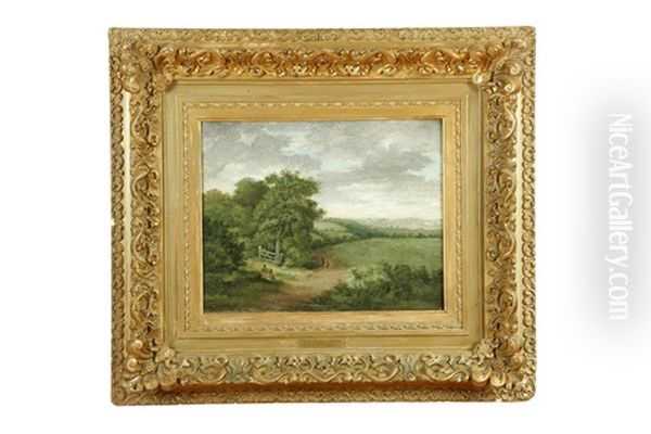 Valley Landscape Oil Painting by William Frederick Witherington