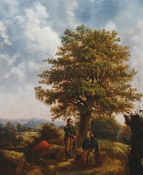 The Woodcutter And His Wife Oil Painting by William Frederick Witherington